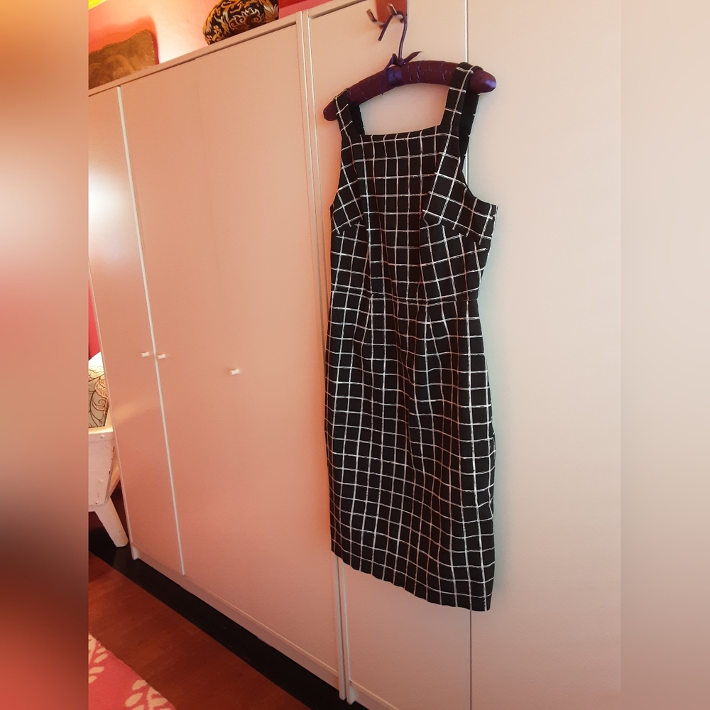 Betsey Johnson Black White Windowpane